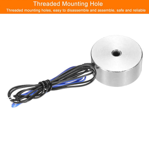 Robust Round Solenoid Electromagnet DC 24V Punching Out Fifty Newton Pull For Automation Machinery Pure Iron Electric Lifting Magnet Designed To Slam Shut Fast And Keep Your Workshop Gears Turning Smooth As Butter