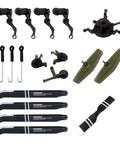 K170 Replacement Parts Kit For UH60L Blackhawk RC Helicopter, complete set with blades, clips, landing gear, screws, and plastic parts