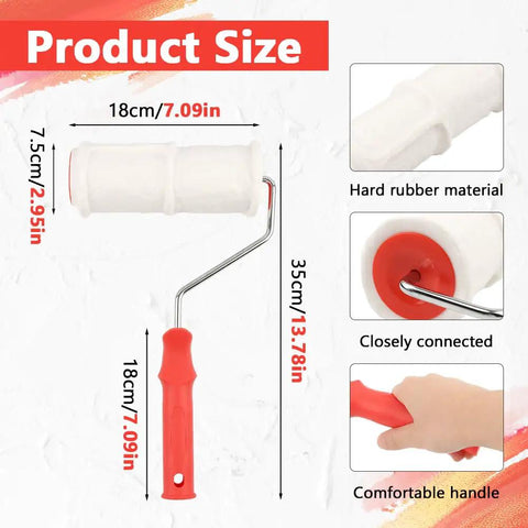 8 Inch Brick Pattern Embossing Paint Roller For Wall Decor DIY Easy Home Art Rubber Handle Embossing Cylinder dimensions