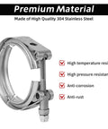 5 Inch Stainless Steel 304 V Band Clamp For Exhaust Flanges, Durable Bolt Style V Band Clamp With Corrosion Resistant Design