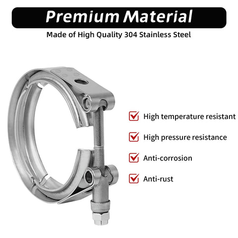 Top Shelf 2 Inch V Band Clamp With Slick Bolt Design Made From Hella Tough 304 Stainless Steel For Street And Strip Exhaust Setup Offering Rock Solid Seal And Rust Free Performance Upgrade Your Ride Today