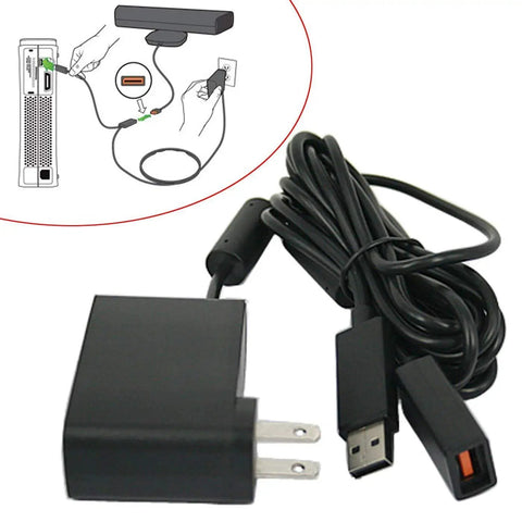 Xbox 360 Kinect Power Supply Adapter Cable Replacement For Kinect Sensor System USB Power Cord 12V 1.08A with Plug and Diagram