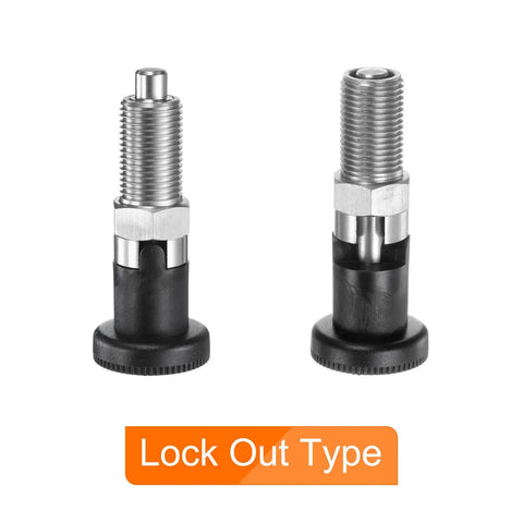 Pack Of Three Push Fit Ball Nose Spring Plungers Metric M16 Thread 8mm Pin Stainless Steel Lock Out Type design