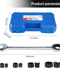 Heavy Duty Knockout Hole Punch Kit For Electrical Conduit 1/2 Inch 3/4 Inch 1 Inch 1-1/4 Inch With Wrench and Case
