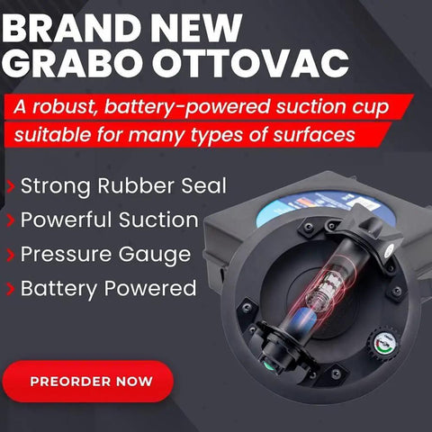 Image of the 8 Inch Electric Vacuum Suction Cup Heavy Duty Lifter For Glass Wood Drywall Granite Tile Sucker With One Button Start And Automatic Pump To Move Large Panels Up To 440 Lbs No Sweat, featuring strong rubber seal and pressure gauge.