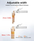 Rock Solid Adjustable Drawer Clamp 21 To 50Mm Wide Single Press Alloy Steel Stabilizer showing adjustable width from 21mm to 50mm.