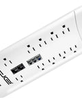 10 Outlet Surge Protector Power Strip With 3500 Joules Of Protection 25 Foot Heavy Duty Extension Cord ETL Listed 15 Amp Dual USB Ports Black Finish