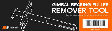 Rogierra gimbal bearing puller and installer tool, side view, carbon steel, for Mercruiser/Volvo marine engines