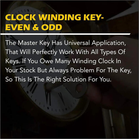 Close-up of Universal 5 Prong Brass Clock Key Set For Winding Clocks Two Piece Fits Odd And Even Numbers From 3mm To 4.5mm