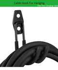 Adjustable EV Charger Wall Mount Bracket With Steel Cable Hook And Secure Grip Design for hanging tidy charging cables.