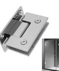 90 Degree Glass Shower Door Hinges For 8 To 12 mm Thick Glass Frameless Bathroom Door Hardware, close-up of stainless steel hinge