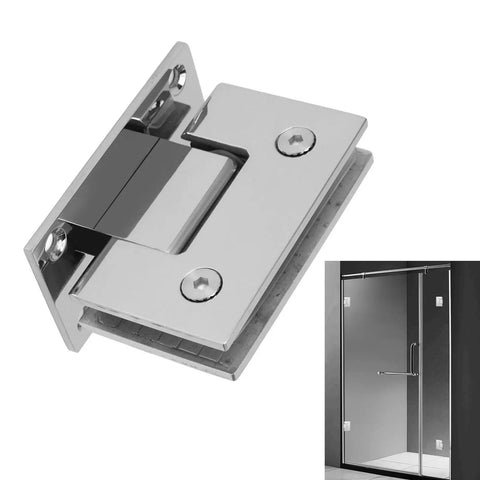 90 Degree Glass Shower Door Hinges For 8 To 12 mm Thick Glass Frameless Bathroom Door Hardware, close-up of stainless steel hinge