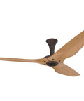 Top Shelf Smart Indoor Ceiling Fan With 60 Inch Diameter And Low Profile Mount featuring caramel bamboo blades and bronze hardware