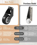 Anti Sag Gate Wheel Set For Wooden Doors And Gates, 2 Inch Floor Friendly Bottom Support Rollers, new vs previous model comparison