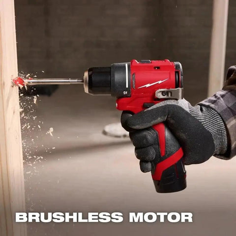 Subcompact Cordless Impact Drill Driver With Brushless Motor And 3 8 Inch Steel Chuck providing smooth power while drilling into wood.