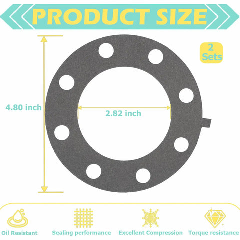 Dodge Ram Dana 80 Rear Axle Flange Gasket Kit Two-Piece 926-966 with size dimensions 4.80 inch outer, 2.82 inch inner