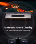 3.5mm To RCA Audio Cable 6.6 Feet 2RCA Male To Aux Adapter For Crisp HiFi Sound, Great For Plugging Your Phone Or Tablet Into Home Theater, Speaker System, Or Car Stereo Perfect For Any Setup At Home Or On The Road. Cable connected to TV and soundbar for home theater audio