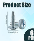 Load Center Panel Cover Replacement Screws Top Shelf Zinc Coated Steel Heavy Duty Fix For Square D S106 image showing product size 0.9 inch, 6 pack screws.