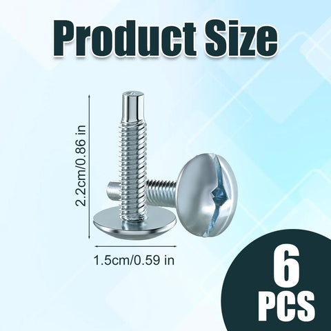 Load Center Panel Cover Replacement Screws Top Shelf Zinc Coated Steel Heavy Duty Fix For Square D S106 image showing product size 0.9 inch, 6 pack screws.