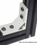 Heavy Duty 2040 Aluminum Profile Corner Brackets Kit featuring M5 T Slot Nuts and Hex Socket Cap Screws, detailed corner view.