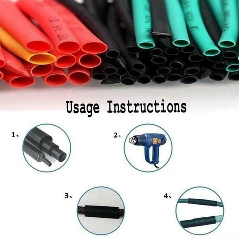 The Ultimate 530 Pc Heat Shrink Tubing Assorted Cable Wire Wrap Sleeve Kit For Automotive Electrical Repair Maintenance And DIY Projects Including Durable Insulation Sleeves To Keep Your Car Wires Secure And Protected From Wear. assorted heat shrink tubing, black and colored sizes, for wire insulation