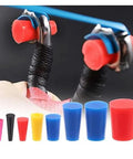 Premium Silicone Rubber Tapered Plug Set 105 Pcs High Temp Masking Plows For Powder Coating, Heat Resistant Cone Assortment Kit To Keep Your Gear Safe And Sound red and blue silicone plugs in assorted sizes