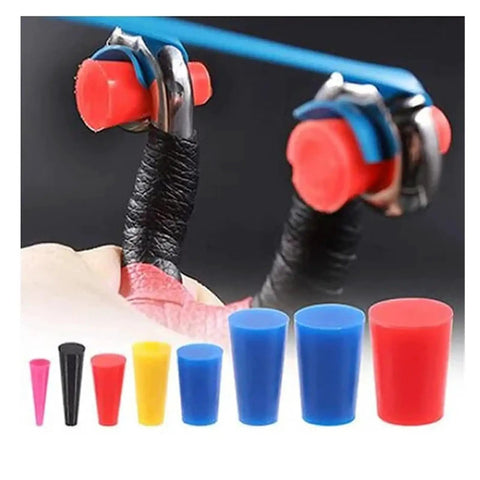 Premium Silicone Rubber Tapered Plug Set 105 Pcs High Temp Masking Plows For Powder Coating, Heat Resistant Cone Assortment Kit To Keep Your Gear Safe And Sound red and blue silicone plugs in assorted sizes