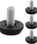 Set Of 4 Heavy Duty Adjustable Leveling Feet With 5 16 18 Threads Made From Tough Rust Resistant Stainless Steel to stabilize furniture on uneven surfaces.