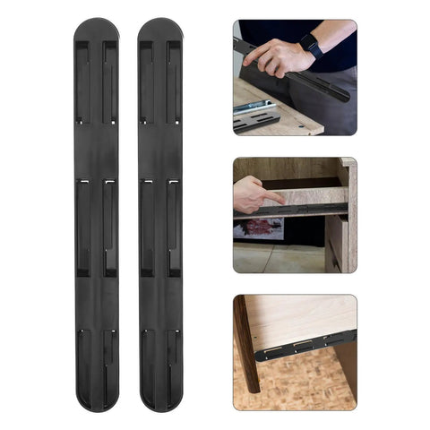 4 Pack Heavy Duty Drawer Slides 10.4 Inch Plastic Bottom Drawer Rails With Smooth Operation And Easy Install For Kitchen Cabinets And Bedroom Storage Boxes, black plastic rails