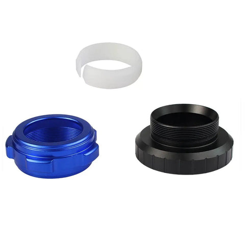 Hybrid 1.25 Inch Telescope Eyepiece Adapter With PETF Inner Ring And Coaxial Lock in blue and black components