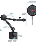Dial Indicator With Magnetic Base For Home Shop Use 0 To 1 Inch Range 0.001 Inch Readout with 132 Lb Pull and Fine Adjustment Knob
