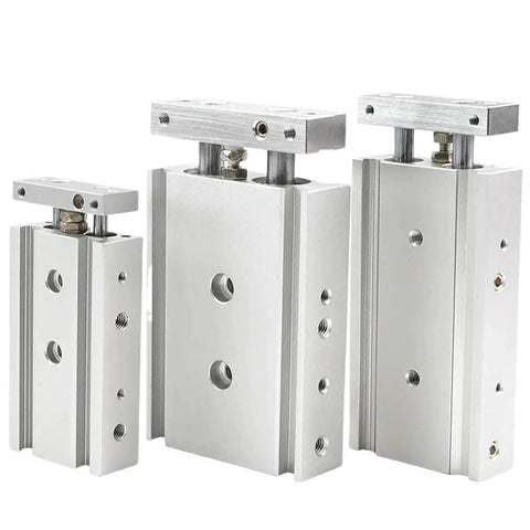 Stainless Steel Pneumatic Air Cylinder Dual Rod Double Shaft CXSM Series 20x10 To 20x100 Bore for Automation