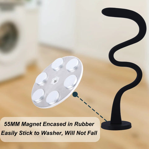 Keep Front Load Washer Door Open With Magnetic Door Prop And Flexible Hose, No-Fuss Setup, Black, Fits Most Washers And Dryers