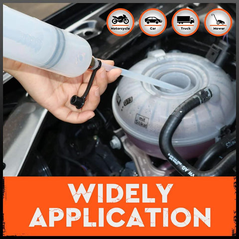 HORUSDY 500cc automotive fluid extractor syringe; clear tubing and black lever for manual oil transfer