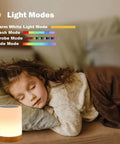 Night Light Touch Sensor Lamp For Kids Bedroom And Nightstand Rechargeable Dimmable Warm White With RGB Color Changing beside sleeping child