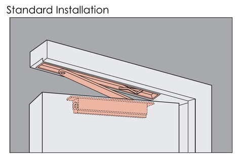 Diagram of Concealed Door Closer Up To 220 Lbs For Heavy Doors Built Tough Non Handed With Dual Speed Control And Hidden In Door Frame