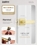 Built Tough Heavy Duty Gold Door Lock Set with Keys, satin brass zinc alloy lever handle with adjustable latch for modern homes.
