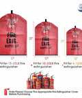 Heavy Duty Fire Extinguisher Cover With Window For 10 To 20 Lb Units Durable PVC Sleeve With Wear Resistant Build And Black Trim Easy Hook And Loop Closure For Quick Install Bright Red For Clear Visibility 17 In Wide By 25 In Long shown with size options
