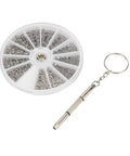Screw Nut Assortment Kit With 600 Pieces Stainless Steel Mini Screws And Nuts, 12 Size Options, round plastic case, small tool keychain