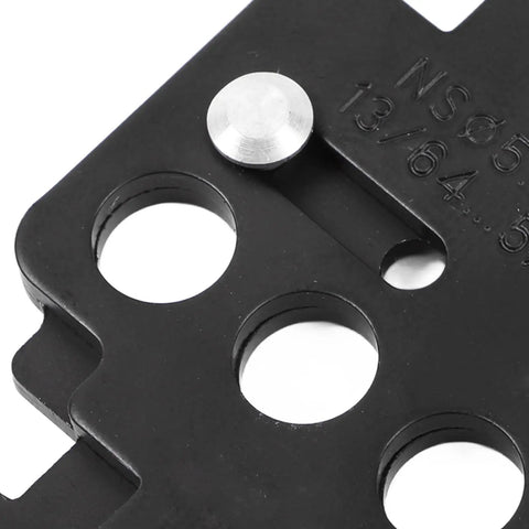 Close-up of Heavy Duty Circuit Breaker Lockout Device With Multihole Design featuring durable cold rolled steel construction.