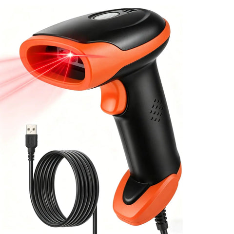 2D USB Wired Barcode Scanner With Plug And Play Setup For 1D And 2D Codes, Fast CCD Image Reading, Great For POS Retail