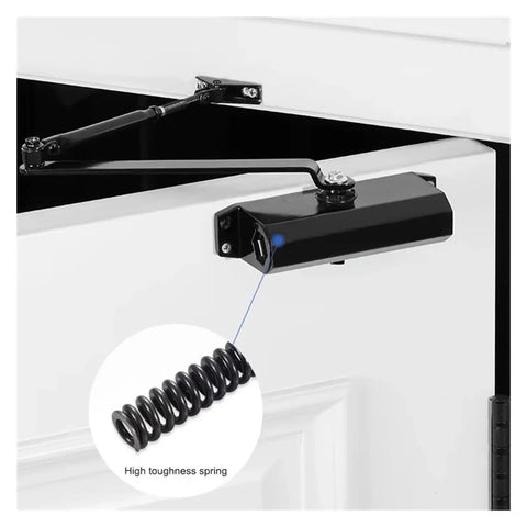 Heavy Duty Hydraulic Door Closer With Adjustable Speed For A Smooth Quiet Soft Close 25 Kg To 80 Kg Capacity on door