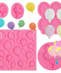 Balloon Silicone Molds Set Of 5 For Cake Decorating And Candy Making Hot Air Balloon Fondant Molds variety pink silicone styles.