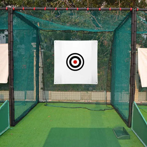 58 By 58 Inch Golf Target Cloth For Indoor And Outdoor Practice, heavy duty canvas hitting target with high visibility backdrop.