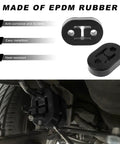 Two Pack Car Exhaust Hanger Rubber Mounts With 0.47 Inch Insulator Bushing, shown installed on vehicle