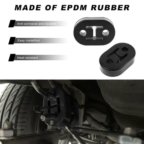 Two Pack Car Exhaust Hanger Rubber Mounts With 0.47 Inch Insulator Bushing, shown installed on vehicle