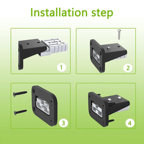 Installation steps for 50 Amp Battery Quick Disconnect Connector Plug Kit With 8 AWG 30 Cm Cable O Ring Terminal Bracket And Protective Cover