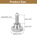 Solid As A Rock M6 X 16mm Knurled Thumb Screws 304 Stainless Steel Flat Head Bolts with dimensions labeled.