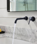 Matte Black Wall Mount Bathroom Faucet With Single Handle, No Fuss Temp Control, Sleek Modern Design For Wall Mounted Sink