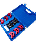 Fork Seal Driver Kit 14 Piece For Motorcycles Pro Grade Fork Seal Installer And Removal Tool Set displayed in open blue storage box